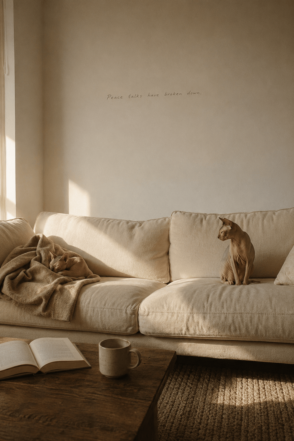 The cats are not&nbsp;speaking